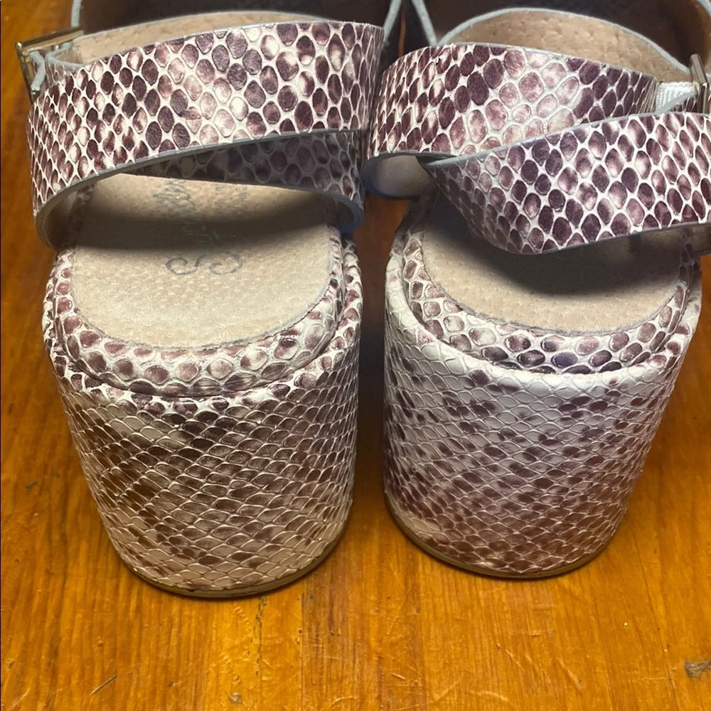 Seychelles Snakeskin Espadrille Sandals - Brown and Cream